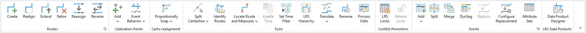 Location Referencing tab in ArcGIS Pro